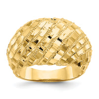 14k Diamond-Cut Dome Ring-R170