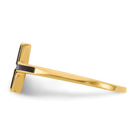 14k Antiqued Sideways Cross Ring-R1784