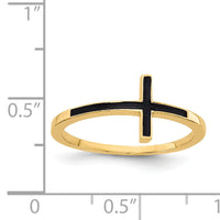 14k Antiqued Sideways Cross Ring-R1784