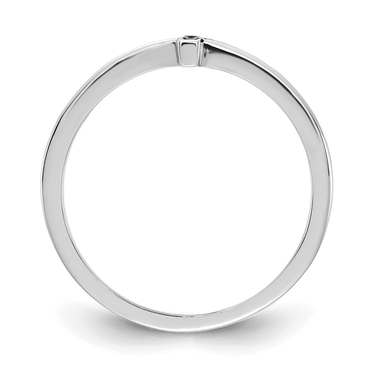 14k White Gold Antiqued Sideways Cross Ring-R1785