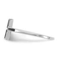 14k White Gold Antiqued Sideways Cross Ring-R1785