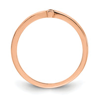 14k Rose Gold Enameled Sideways Cross Ring-R1786