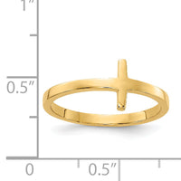 14k Sideways Cross Ring-R1787
