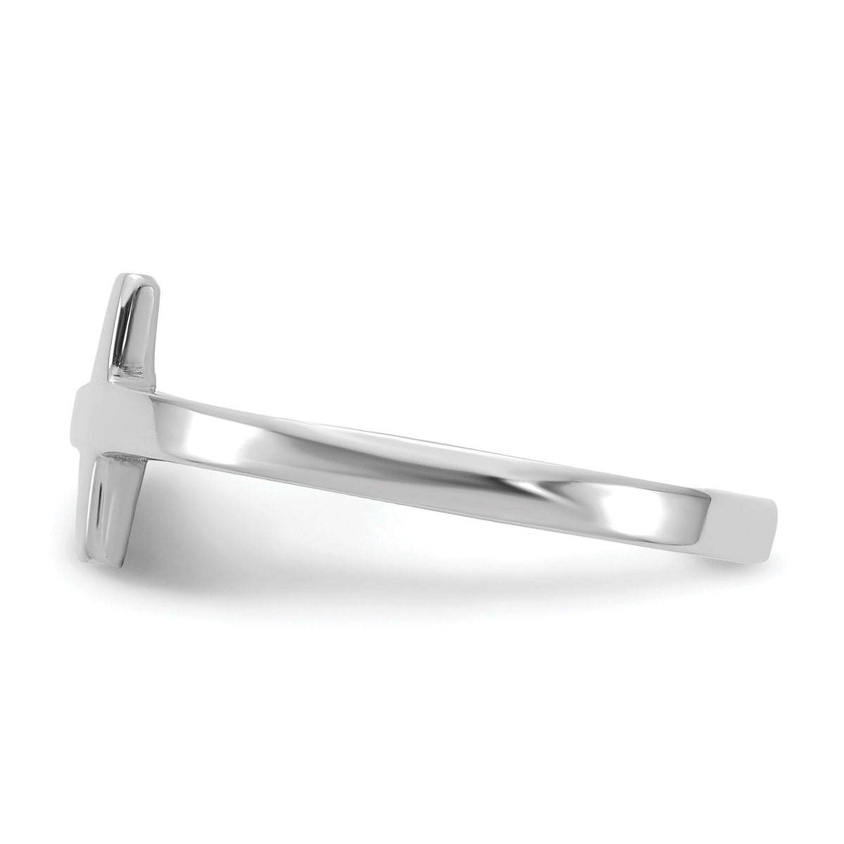 14k White Gold Sideways Cross Ring-R1788