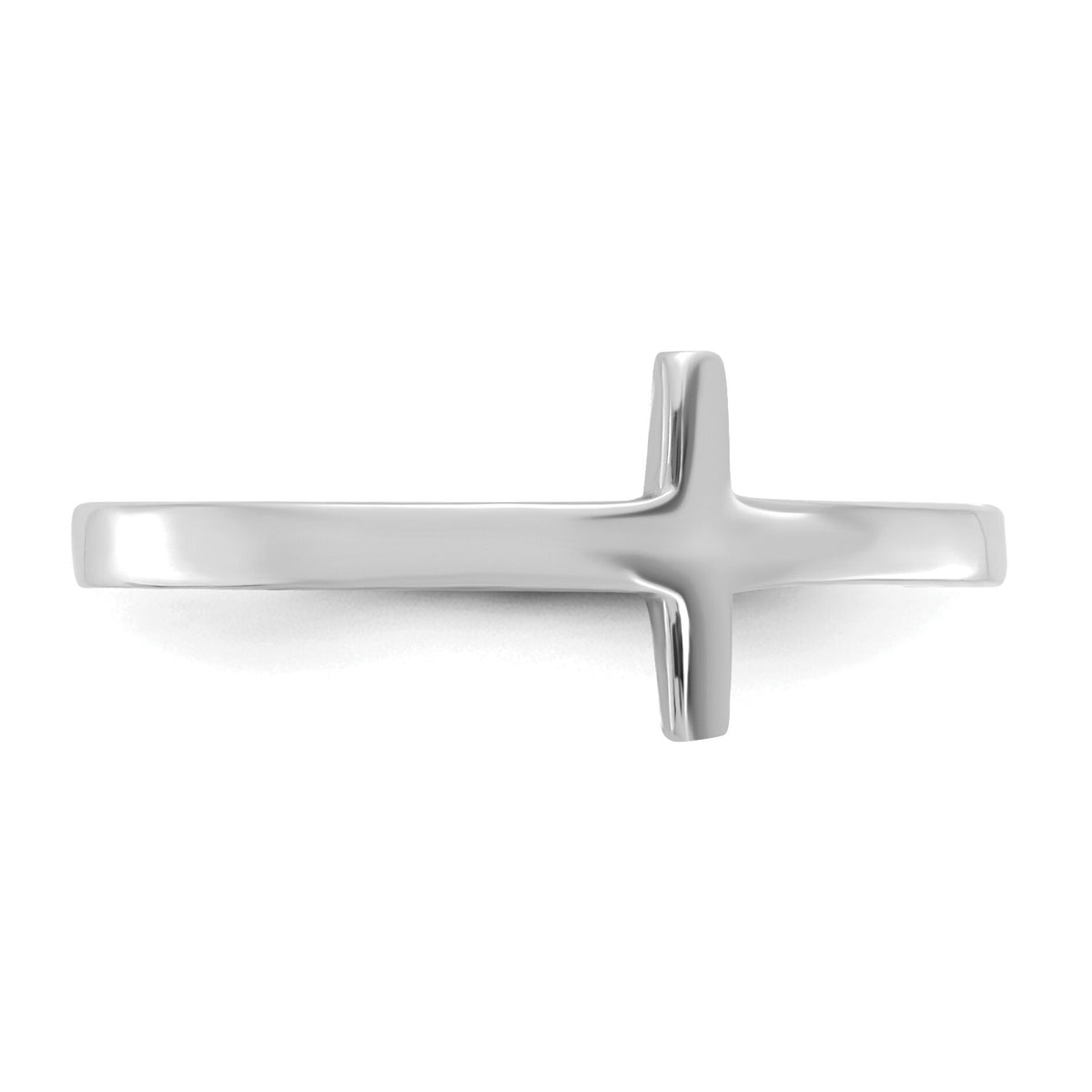 14k White Gold Sideways Cross Ring-R1788