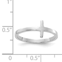 14k White Gold Sideways Cross Ring-R1788