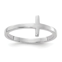 14k White Gold Sideways Cross Ring-R1788