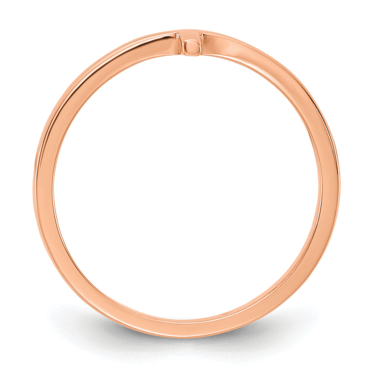 14k Rose Gold Sideways Cross Ring-R1789