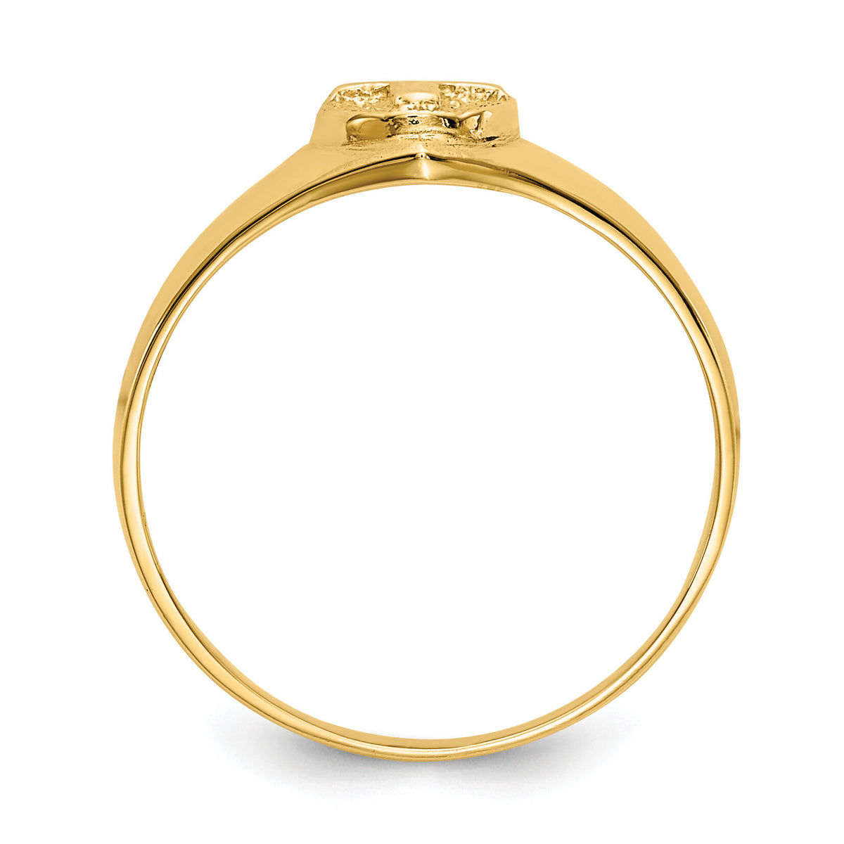 14k Childs Polished Cross Ring-R186