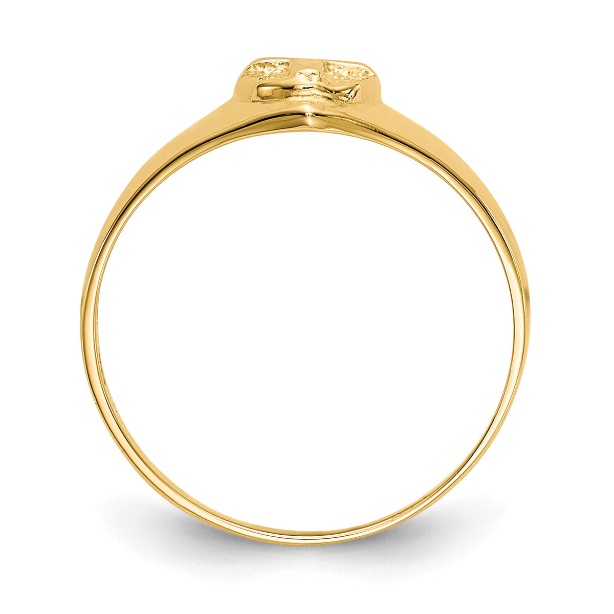 14k Childs Polished Open Cross Ring-R192