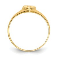 14k Childs Polished Open Cross Ring-R192