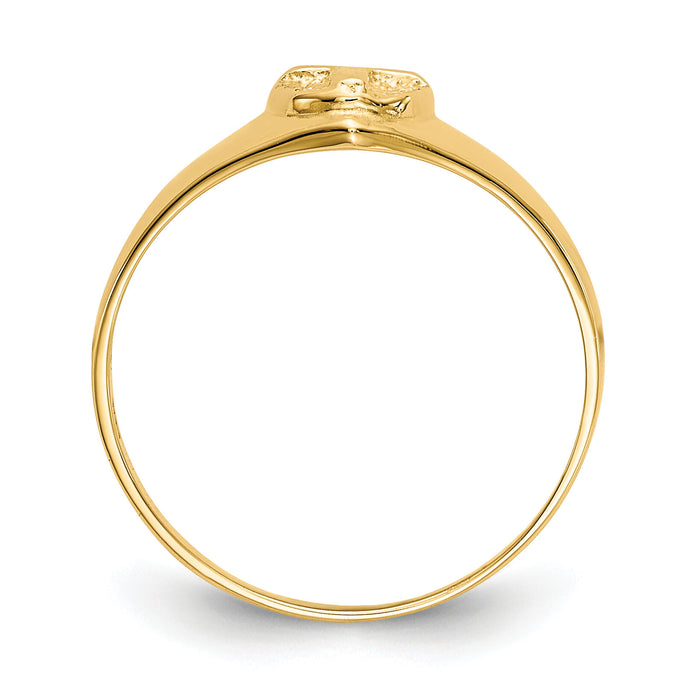 14k Childs Polished Open Cross Ring-R192