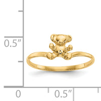 14k Childs Polished Teddy Bear Ring-R194