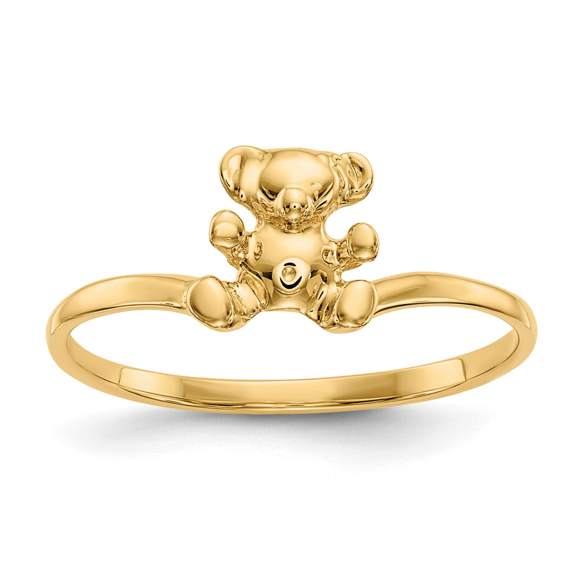 14k Childs Polished Teddy Bear Ring-R194