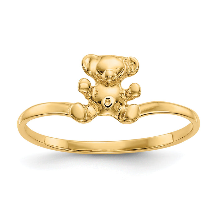 14k Childs Polished Teddy Bear Ring-R194