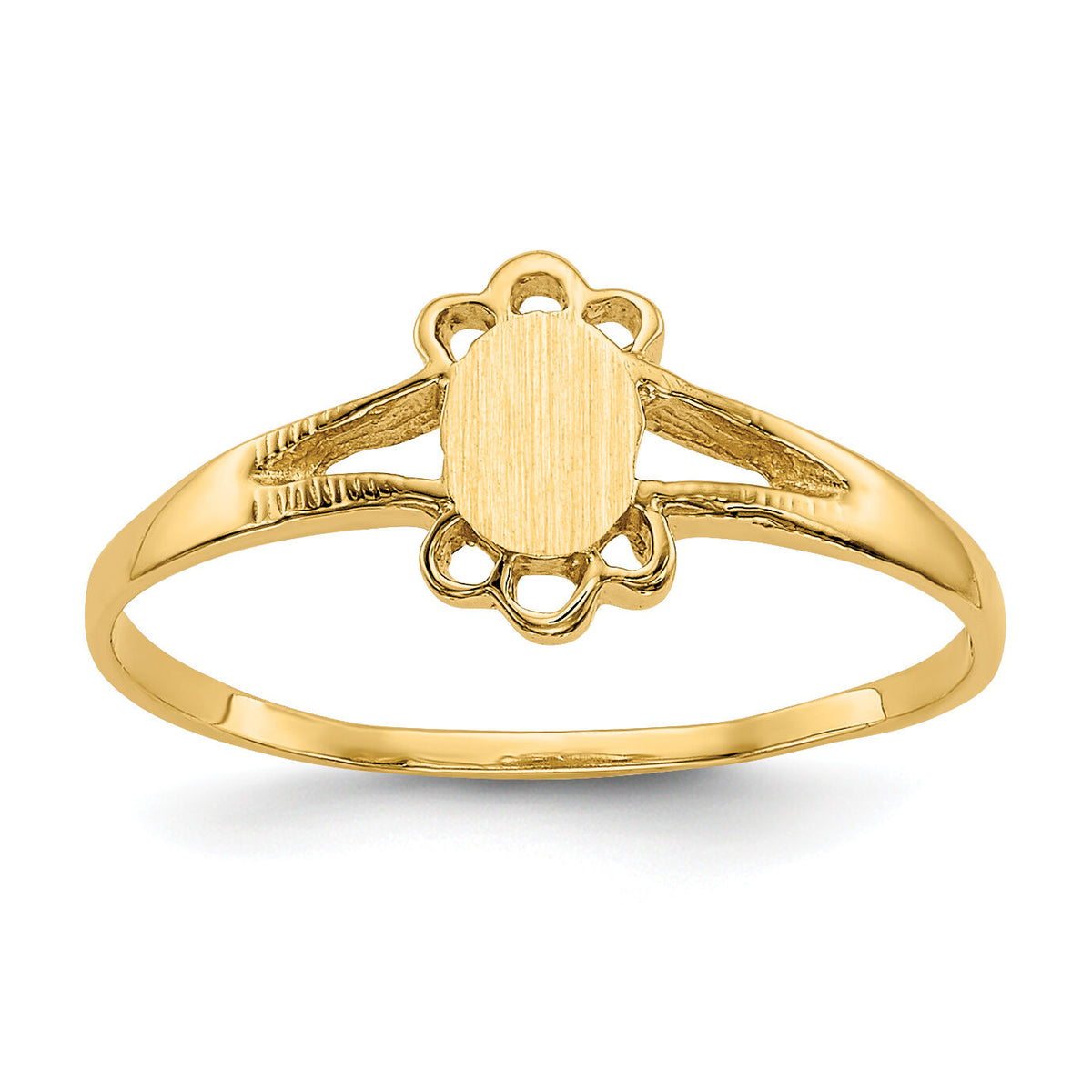 14k Childs Fancy Signet Ring-R214