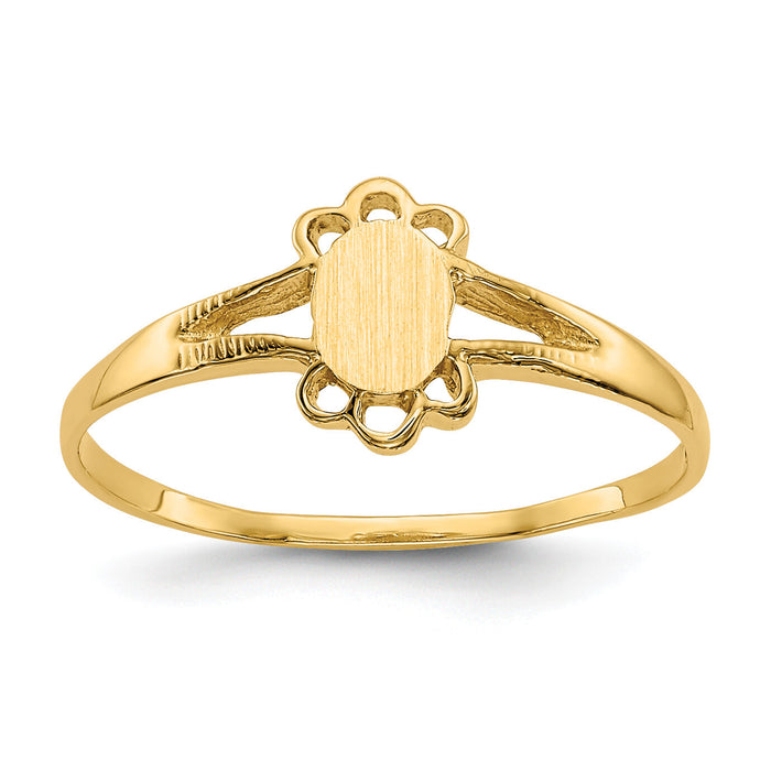 14k Childs Fancy Signet Ring-R214