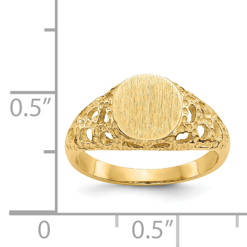 14k Childs Fancy Signet Ring-R215