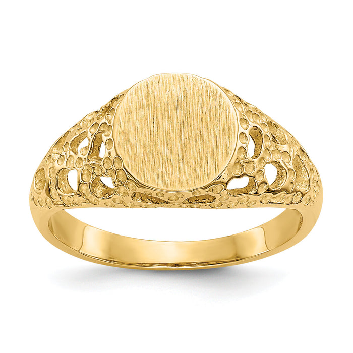 14k Childs Fancy Signet Ring-R215