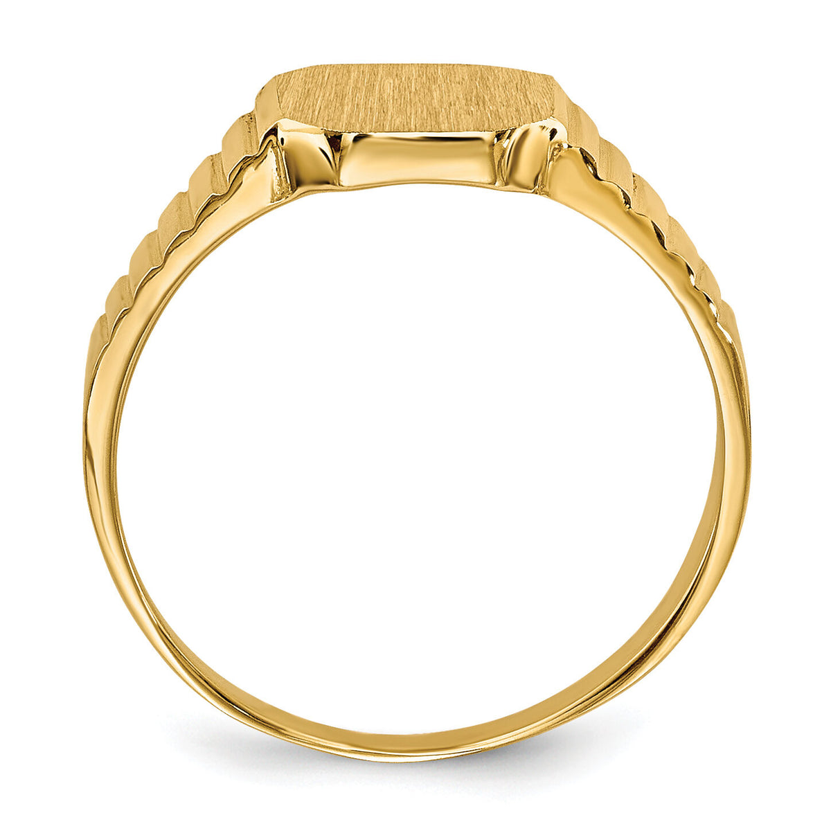 14k 7.5x6.0mm Child's Open Back Signet Ring-R231