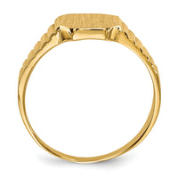 14k 7.5x6.0mm Child's Open Back Signet Ring-R231