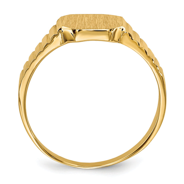 14k 7.5x6.0mm Child's Open Back Signet Ring-R231