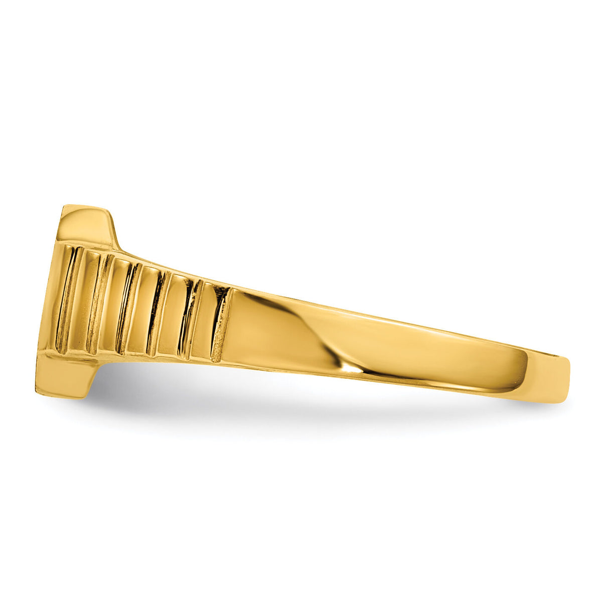 14k 7.5x6.0mm Child's Open Back Signet Ring-R231