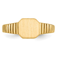 14k 7.5x6.0mm Child's Open Back Signet Ring-R231