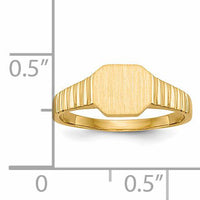 14k 7.5x6.0mm Child's Open Back Signet Ring-R231