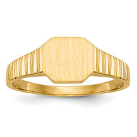 14k 7.5x6.0mm Child's Open Back Signet Ring-R231