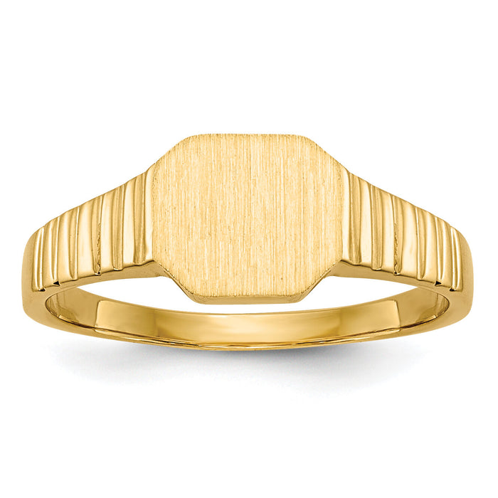 14k 7.5x6.0mm Child's Open Back Signet Ring-R231