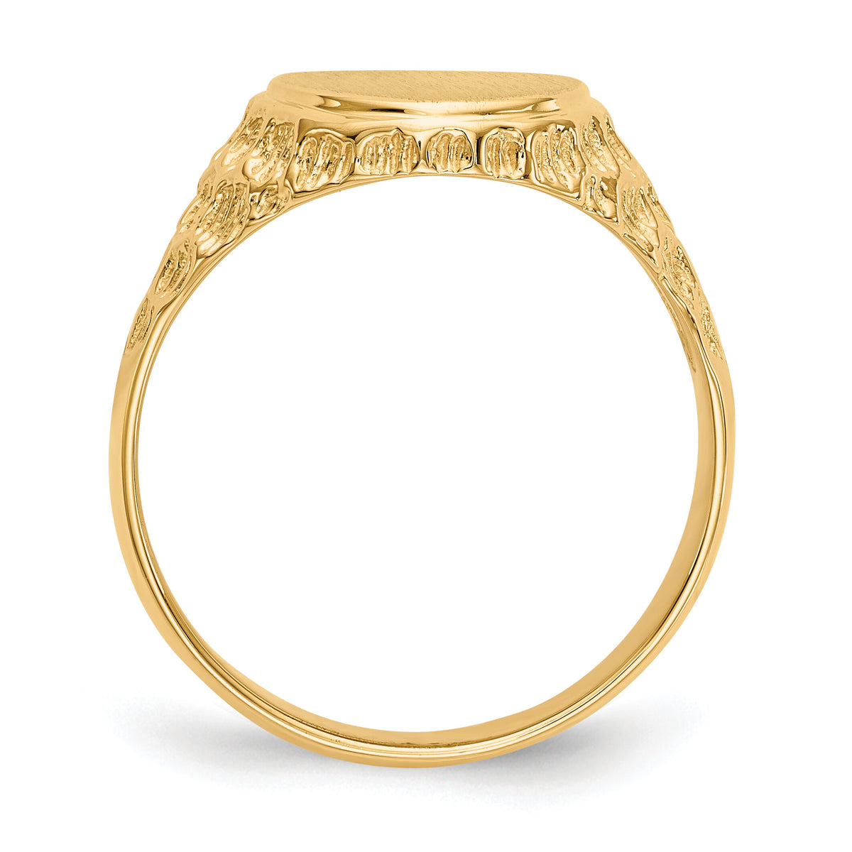 14k 10.5x12.5mm Open Back Mens Signet Ring-R234