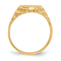 14k 10.5x12.5mm Open Back Mens Signet Ring-R234