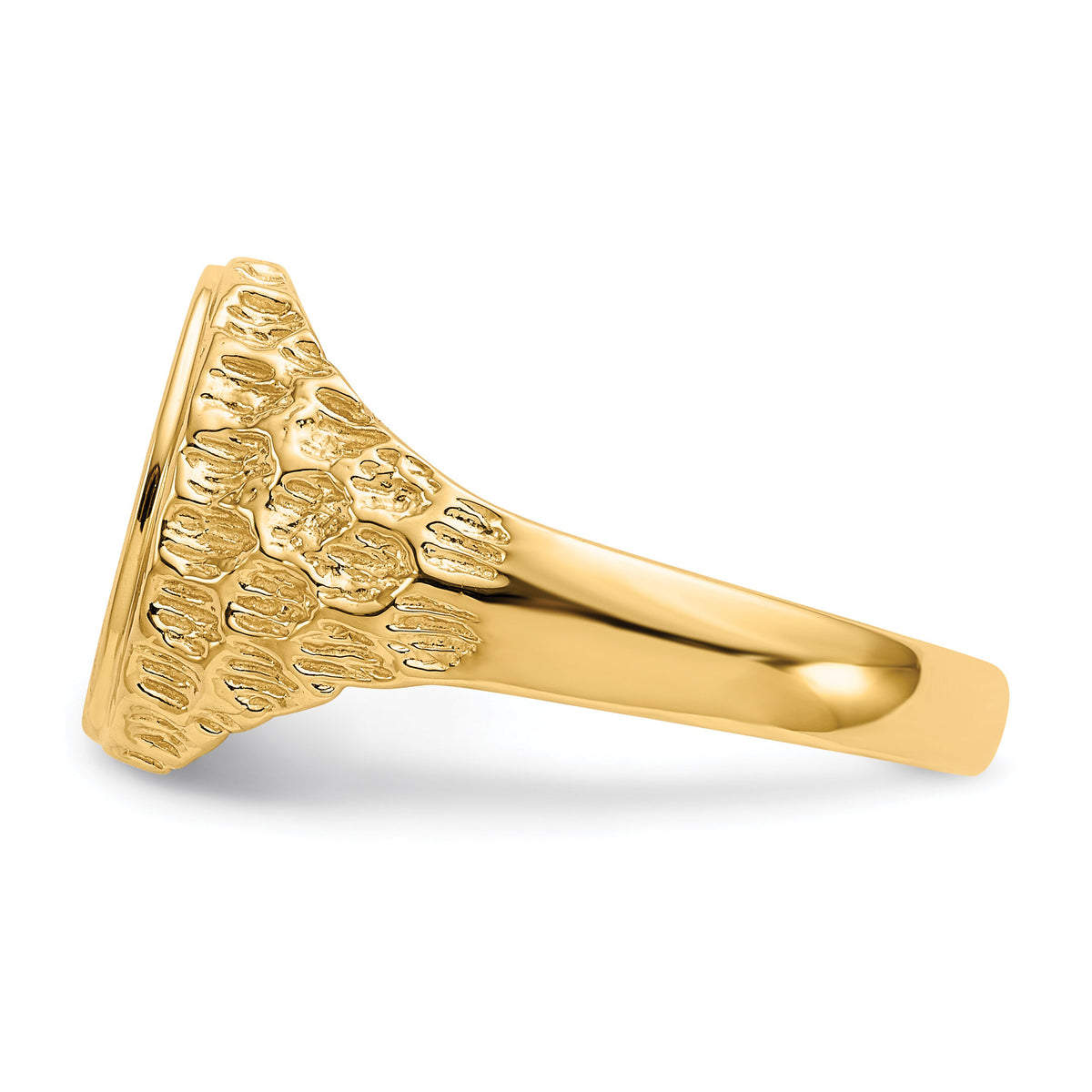 14k 10.5x12.5mm Open Back Mens Signet Ring-R234