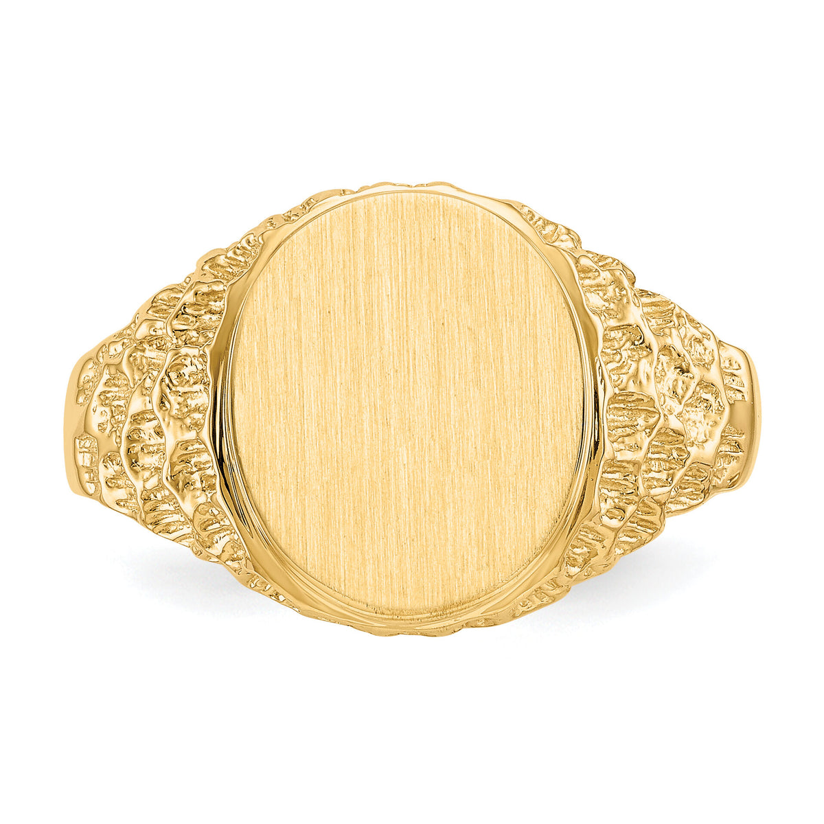 14k 10.5x12.5mm Open Back Mens Signet Ring-R234