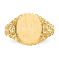 14k 10.5x12.5mm Open Back Mens Signet Ring-R234