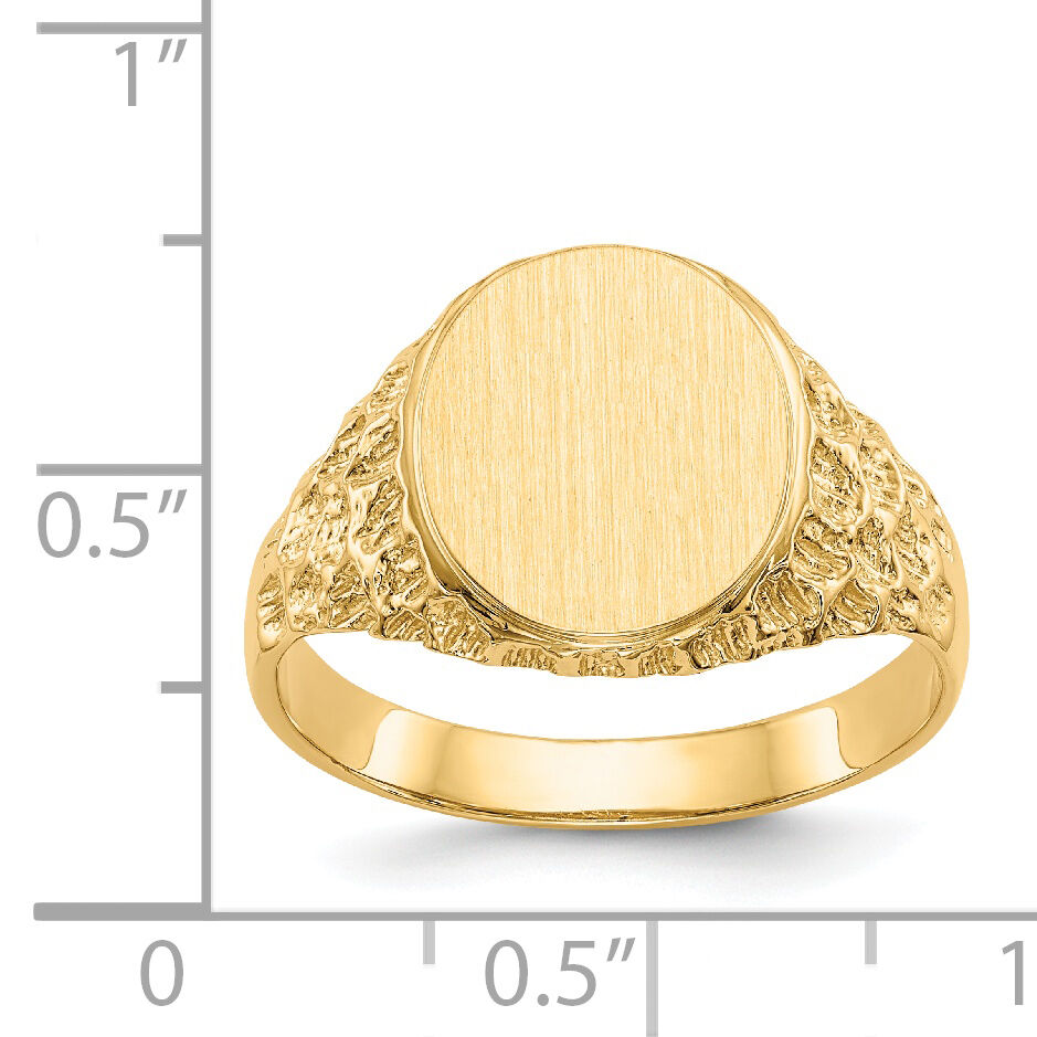 14k 10.5x12.5mm Open Back Mens Signet Ring-R234