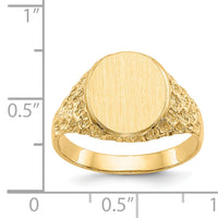 14k 10.5x12.5mm Open Back Mens Signet Ring-R234