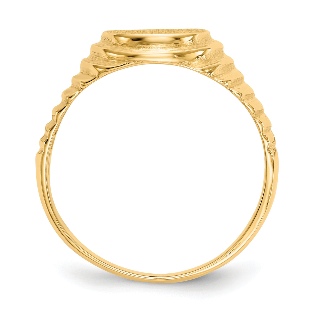 14k 10.5x9.5mm Open Back Mens Signet Ring-R256
