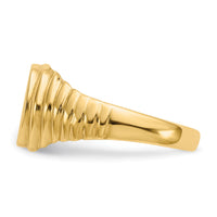 14k 10.5x9.5mm Open Back Mens Signet Ring-R256