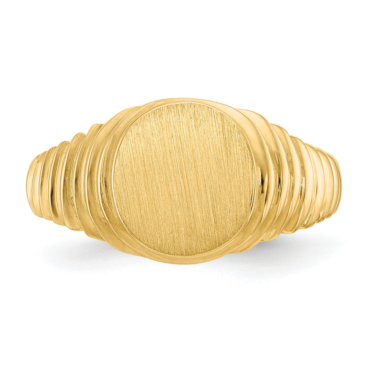 14k 10.5x9.5mm Open Back Mens Signet Ring-R256