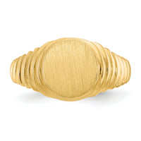 14k 10.5x9.5mm Open Back Mens Signet Ring-R256