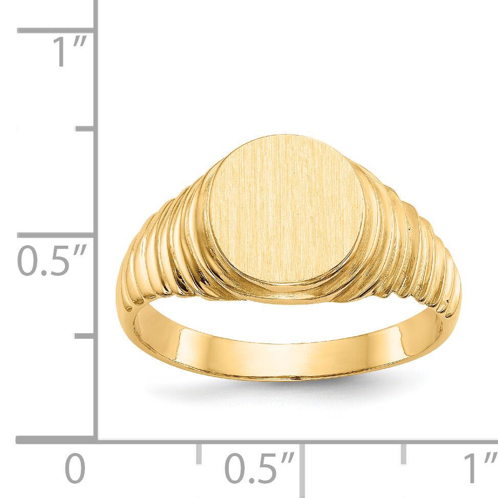 14k 10.5x9.5mm Open Back Mens Signet Ring-R256