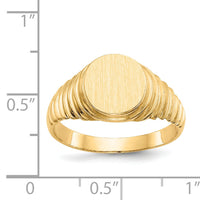 14k 10.5x9.5mm Open Back Mens Signet Ring-R256