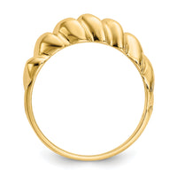 14k Polished Twisted Dome Ring-R285