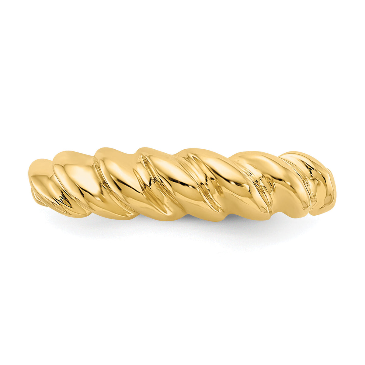 14k Polished Twisted Dome Ring-R285
