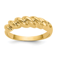 14k Polished Twisted Dome Ring-R285