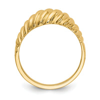 14k Polished Scalloped Dome Ring-R313