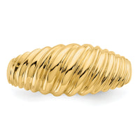 14k Polished Scalloped Dome Ring-R313