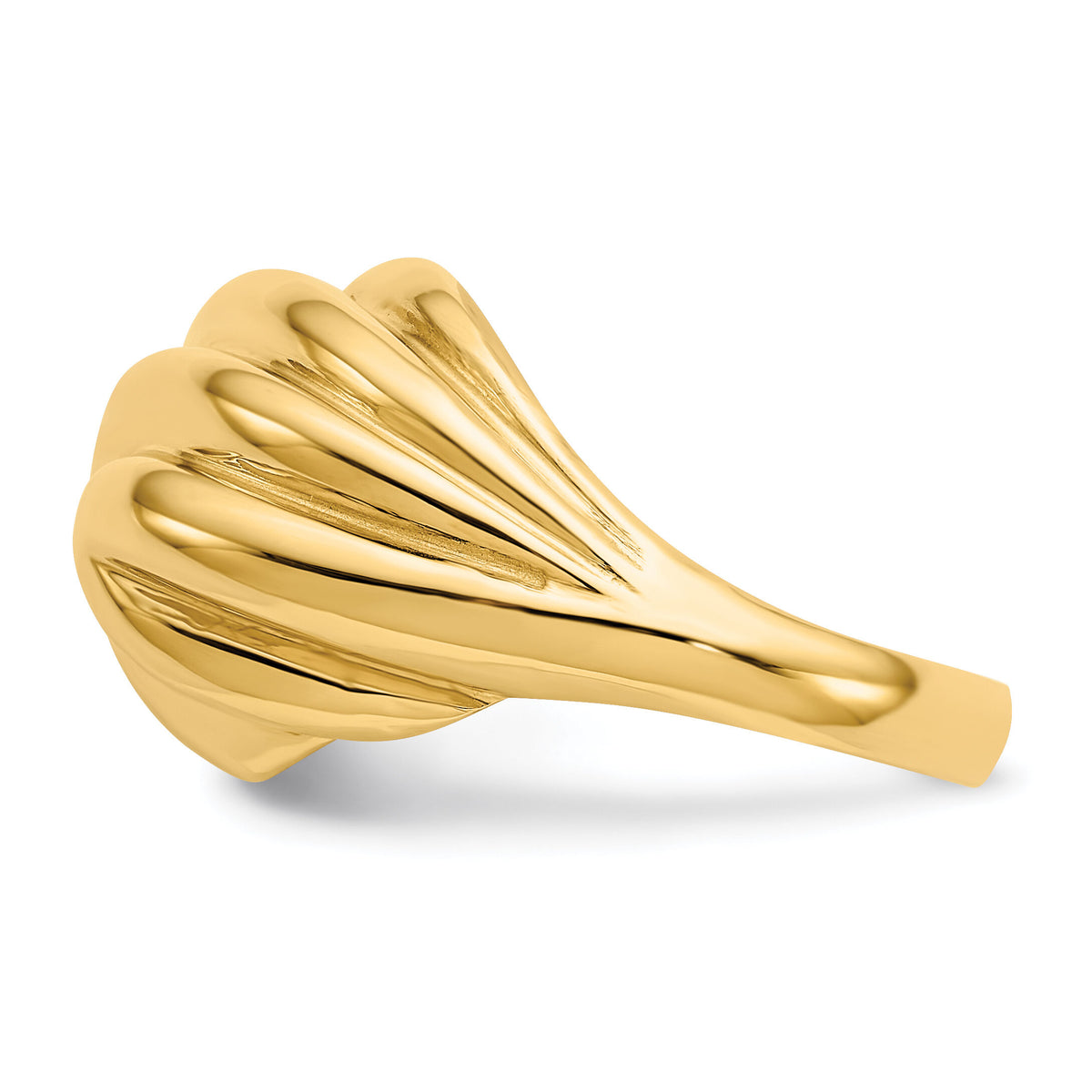 14k Polished Swirl Dome Ring-R317